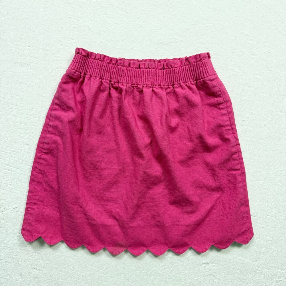 J. Crew Pink Linen Blend Scallop Hem Mini Skirt, Size 2